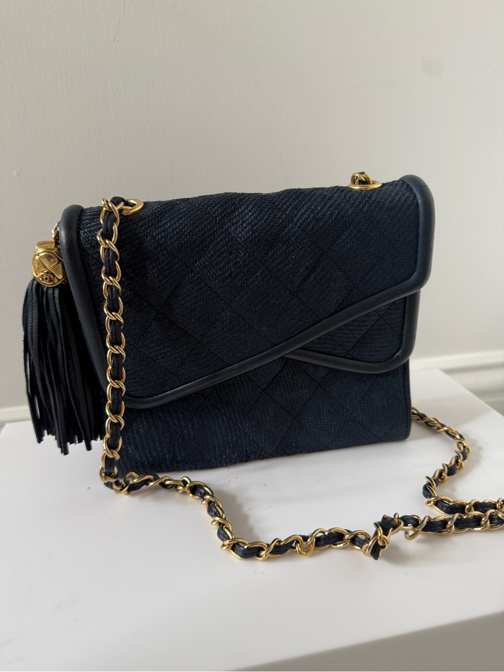 Quilted Black Chain-Handle Shoulder Bag